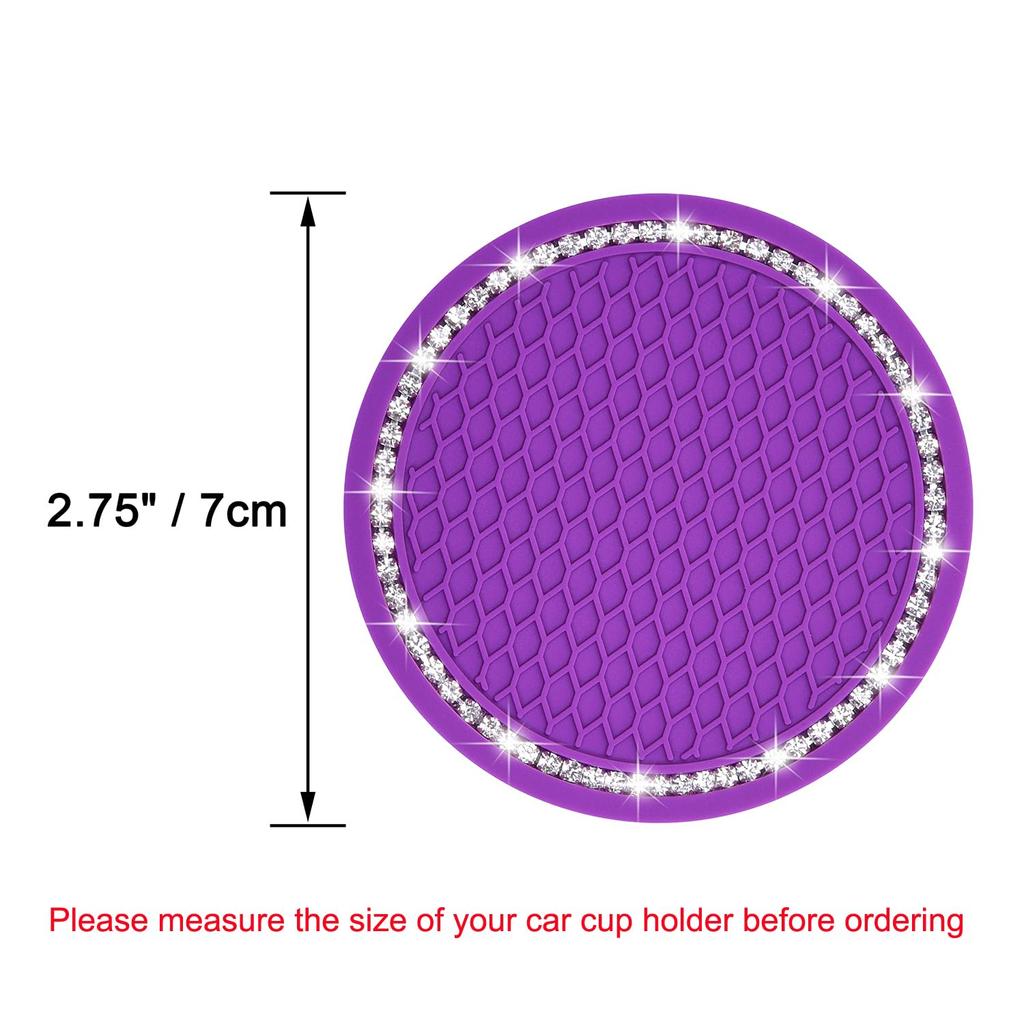 Wisdompro Car Non-Slip Coaster Bling Car Drink Holder Cup Mat Vinyl Anti-Slip Vibration Proof
