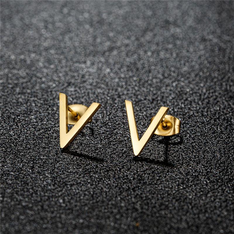 Stainless Steel Geometric Stud Earrings for Women Minimalist Circle Triangle Star Ear Studs Horseshoe U Shaped Earings oorbellen