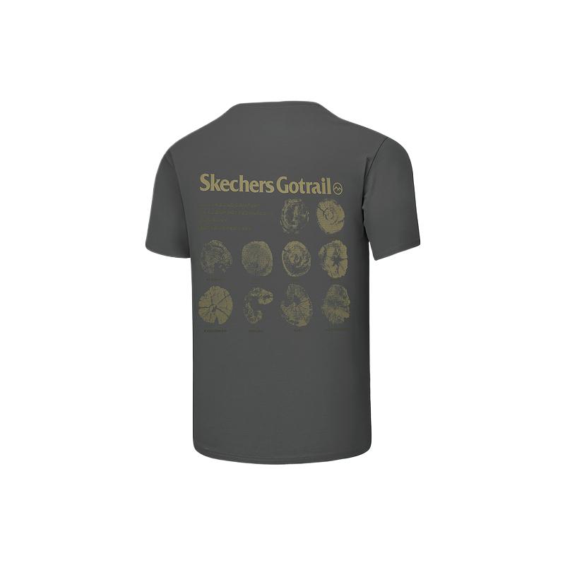 Skechers Fashionable Comfortable Casual Versatile Short Sleeve T-Shirt Unisex Tops Volcanic-Gray P225U004-04YJ