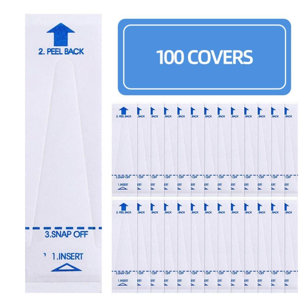 

100 шт одноразовые чехлы для цифровых датчиков гигиенические тонкие чехлы для датчиков термометра универсальный безопасный защитный чехол для медицинского центра коричневый