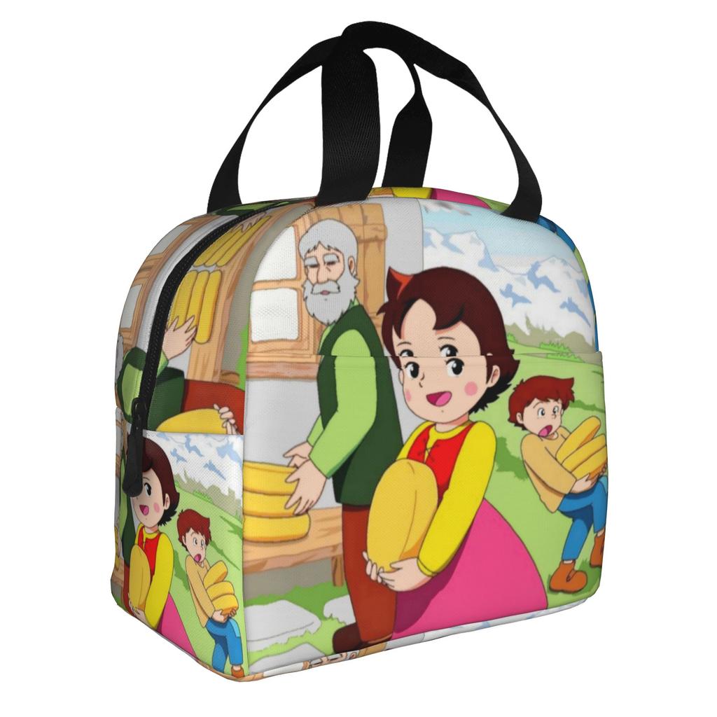 Anime Heidi Ragazza delle Alpi Fumetto Cartone Animato Riutilizzabile Pranzo Scatole Multifunzione Frigo Termico Cibo Isolato Pranzo Borsa Scuola