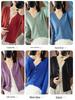 New Spring/Summer V-Neck Loose Plus Size Thin Knit Long Sleeve Cardigan Sweater Set