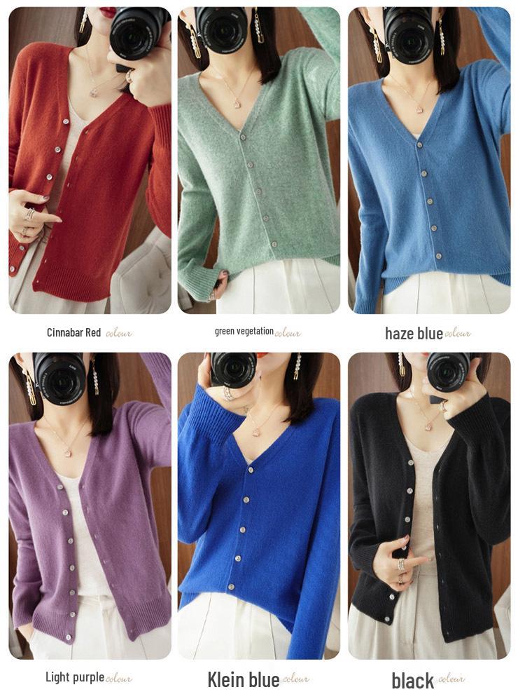 New Spring/Summer V-Neck Loose Plus Size Thin Knit Long Sleeve Cardigan Sweater Set