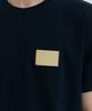 SSIN AND LEE Essential Lemon Leather T-Shirt Navy