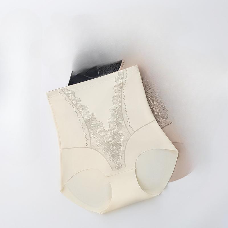 

Женские послеродовые трусики-слипы с высокой талией, из ледяного шелка, для контроля живота, больших размеров, с эффектом подтяжки ягодиц, моделирующее белье, тонкие, с защитной ластовицей, формирующие фигуру 2XL бежевый