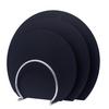 MUAMUA Cutting Board Elastomer Kamaboko Shape Dishwasher Safe Rubber D Type Half Circle Non-Slip Round Antibacterial Heat Resistant Manaita Black Set