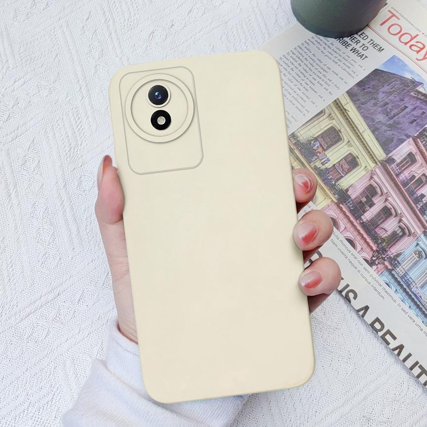 For Vivo Y02 Y02A Y100 Y55 S10 S12 T1X T2X S9 Phone Case Fashion Aesthetic Solid Color Matte Silicone Lens Protection Anti Fall Shell For Vivo Housing