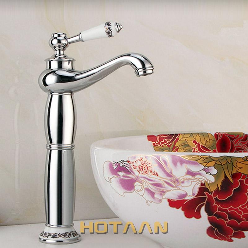 Luxury Basin Faucet Modern Faucet Bathroom Faucet Gold Finish Hot & Cold Brass Basin Sink Faucet Single Handle with Ceramic Taps
