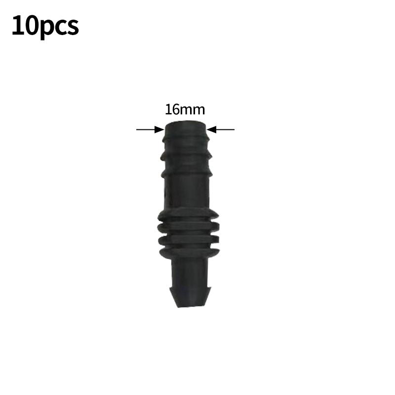 10pcs 16mm Garden Irrigation Tubing Fitting Tube Tee Elbow Equal Barb Connector Repair Connector End Plug Micro Drip Adapte