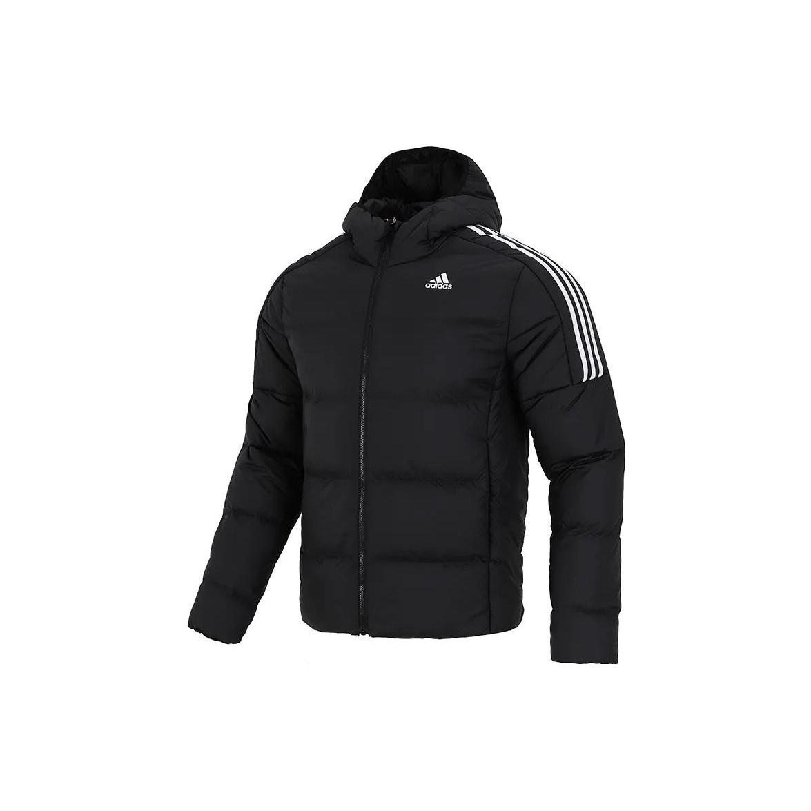 adidas Casual Sports hooded Stay Warm Down Jacket Black Men s GT9141 XS