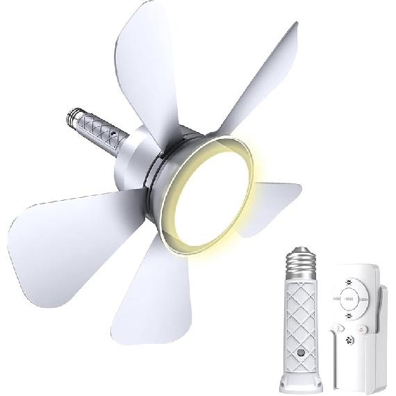 Sockel-Ventilatorleuchte, 5-stufig dimmbarer LED-Sockel-Brise-Deckenventilator, Flache Sockel-Deckenventilatorleuchte mit Fernbedienung, Einfach zu installierende Deckenventilatoren