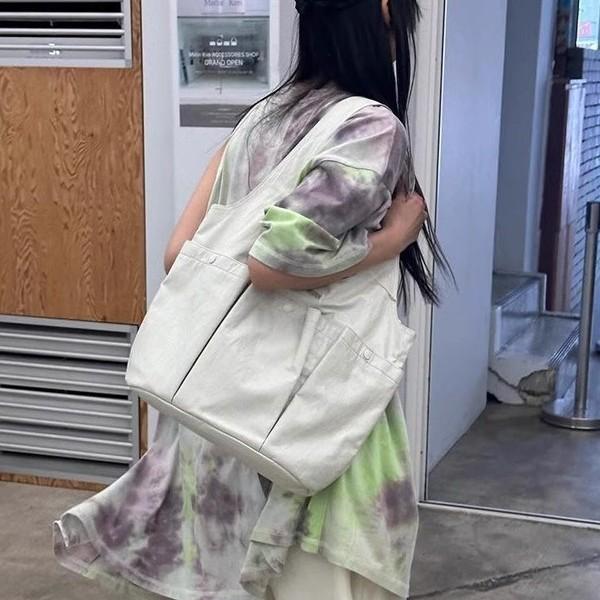 Niche Shoulder Bag Wrinkled Double Pocket Design Casual Summer New