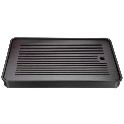 uxcell 14.4" Classic Bamboo Tea Table with Chinese Kung Fu Tea Tray, Vintage Bamboo Tea Table Furniture, Includes Tea and Water Storage Box