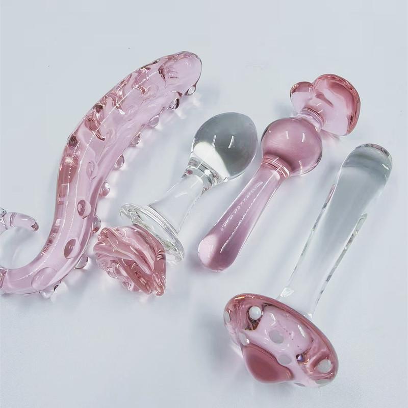 Pink Crystal Glass Anal Plug for Women Butt Plugs Penis Nightlife Anus Dildo Adult Masturbation Adult Gay Sex Toys Lover Gifts