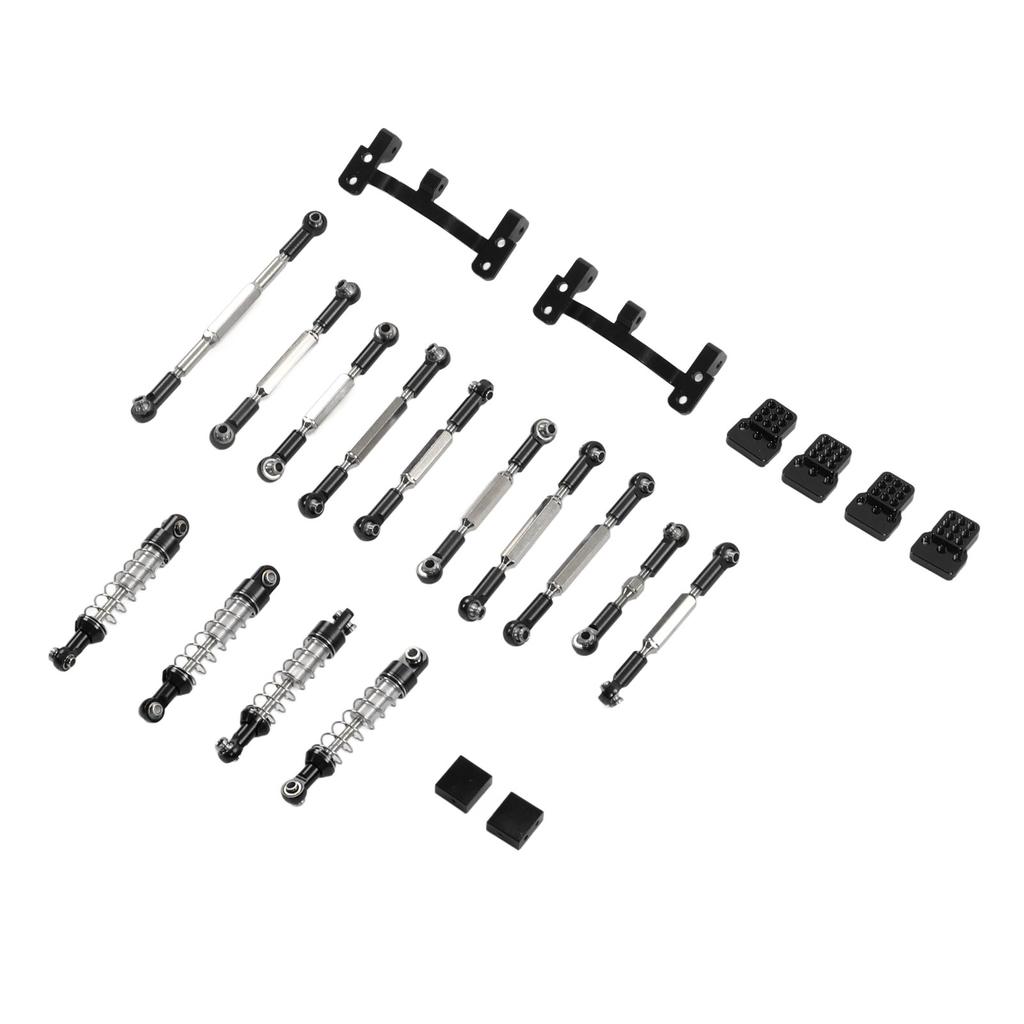 RC Car Upgrade Spare Kit Aluminum Alloy Shocks Absorber RC Car Pull Rod Kit for WPL C24 C14 C14K C24K RC Car Black