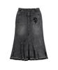 Pipeulobeudeowoldeu Shadow Crack Denim Skirt