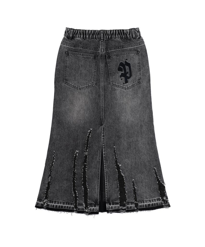 Pipeulobeudeowoldeu Shadow Crack Denim Skirt