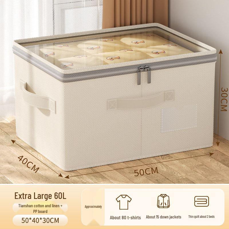 Tianshan Cotton Linen Portable Thickened Wardrobe Storage Box