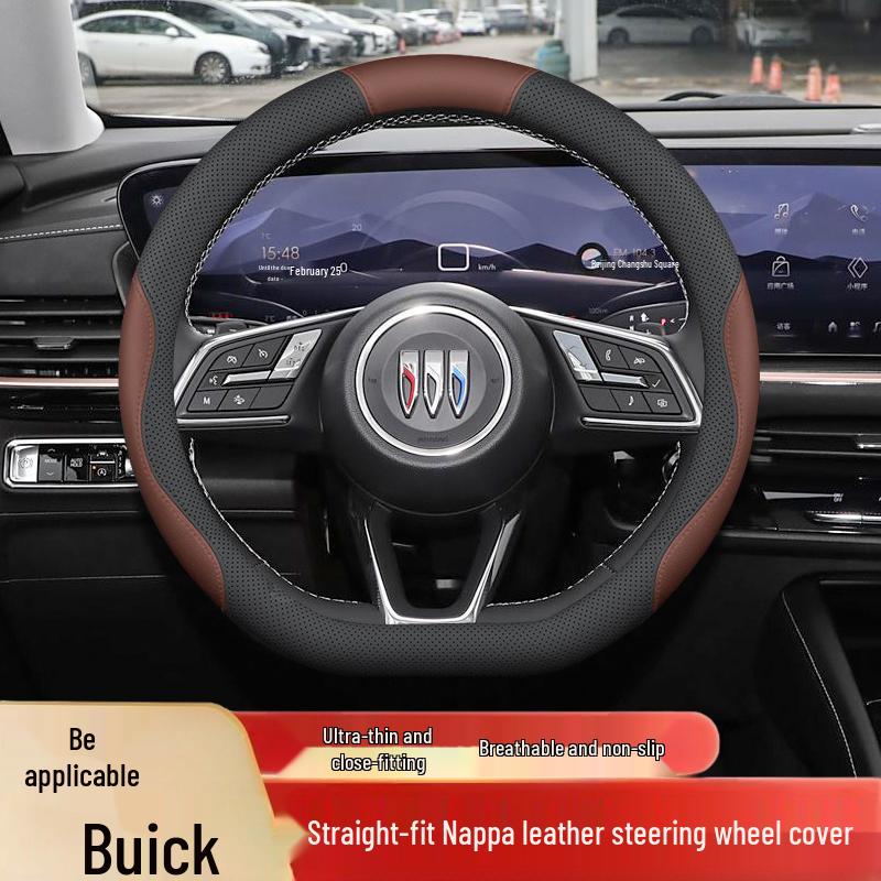 Buick Encore S Steering Wheel Cover: Anti-Slip, Odor-Free, No Sewing Required, Fits 25 Models for Interior Enhancement.