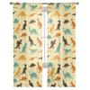 Dinosaur Animal Illustration Retro Pattern Background Chiffon Sheer Curtains Living Room Bedroom Window Voiles Tulle Curtain