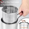 Stainless Steel Deep Frying Pot with Lid Tempura Fryer Pan Deep Fryer with Strainer  Cooking Tool