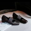 Cowhide Version~ Retro Niche Square Head Shallow Mouth with Inner Height Increase Mary Jane Single Shoes Women's 2025 Autumn Women's Shoes