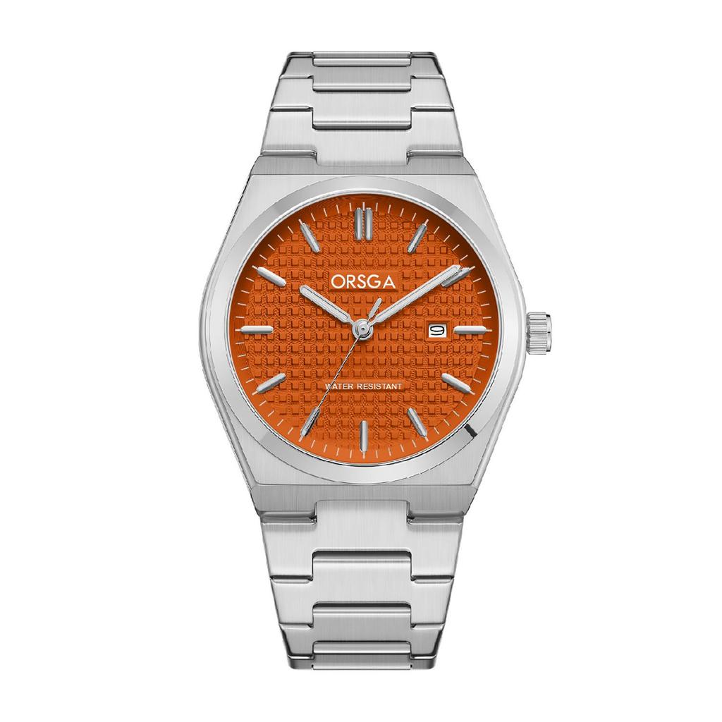 ORSGA Men's Classic Minimalist Quartz Watch with Stainless Steel Band and Date Display