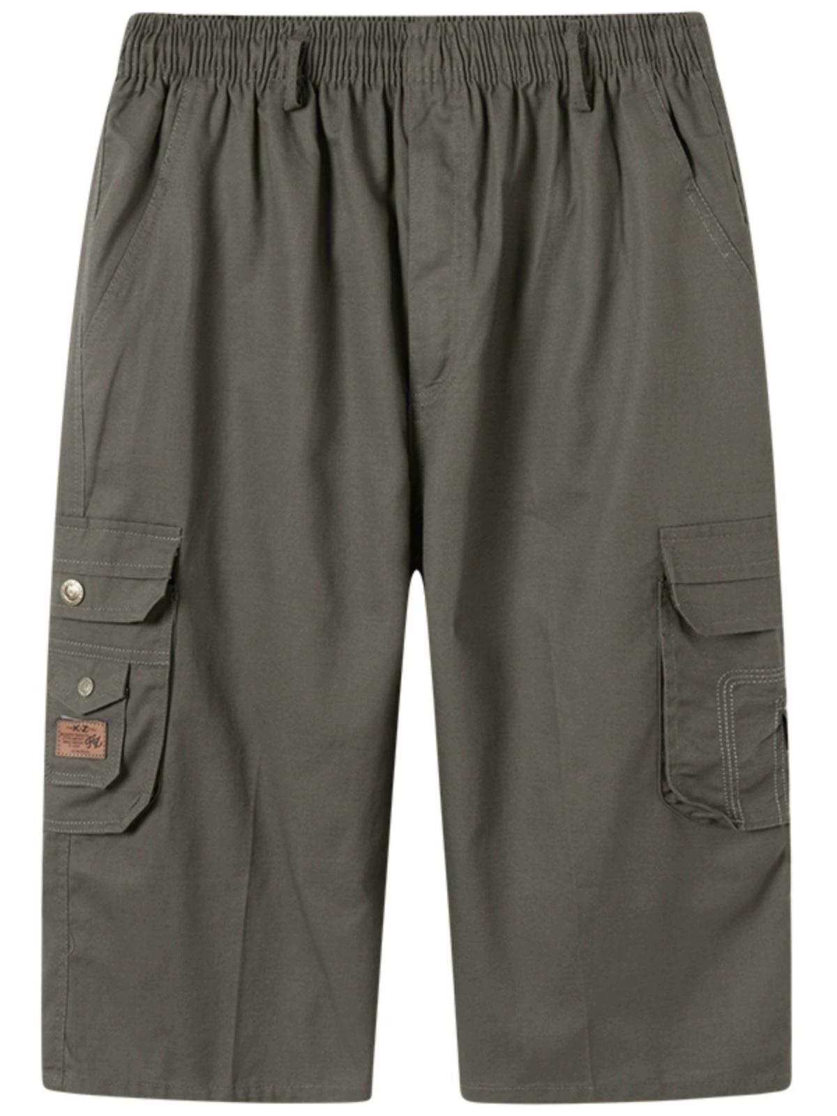 

Мужские укороченные брюки, повседневные шорты-карго с карманами, легкие летние дышащие короткие брюки длиной 3/4 4XL