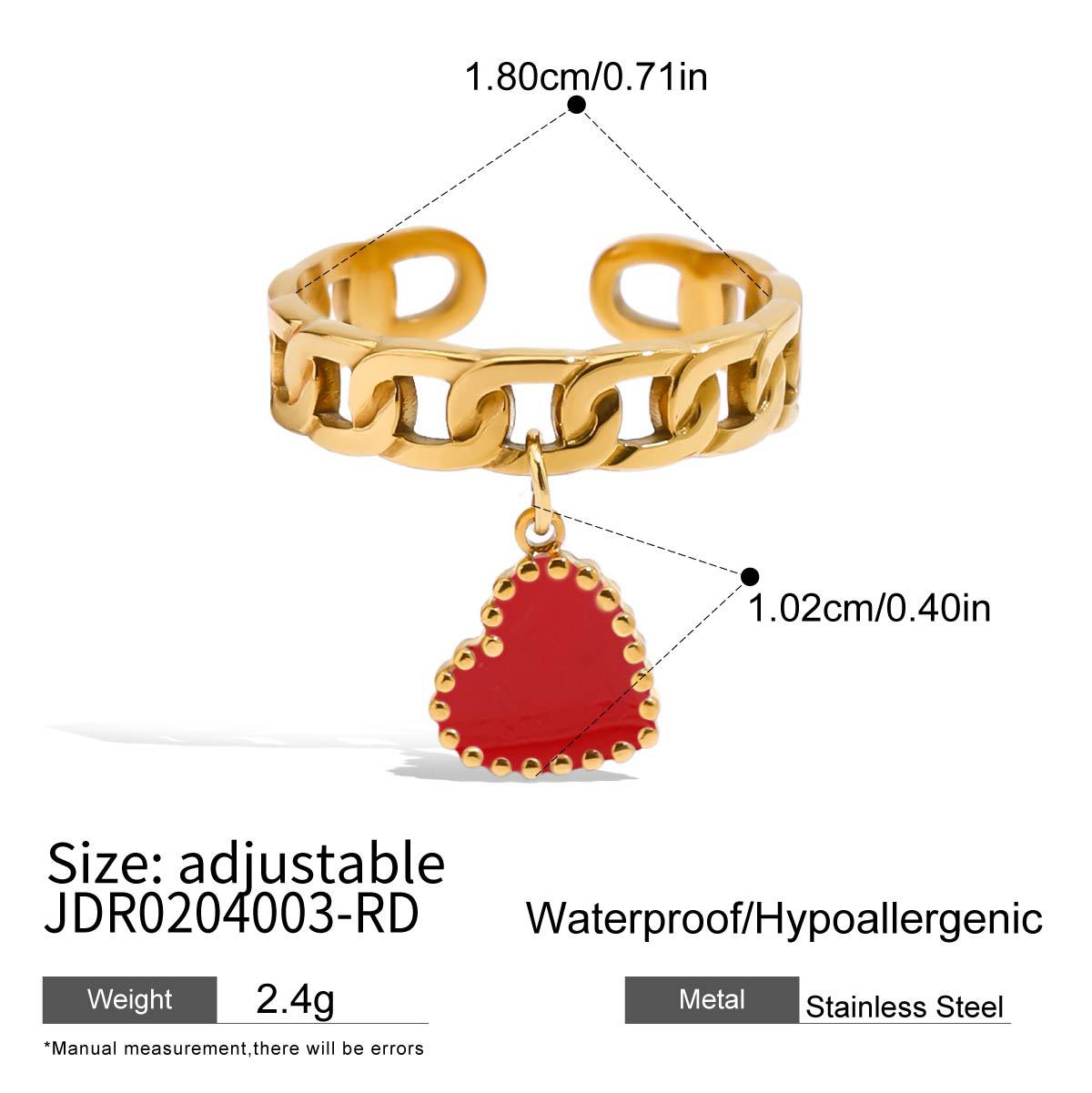 Valentine s Day love ring titanium steel non-fading ring light luxury stainless steel jewelry