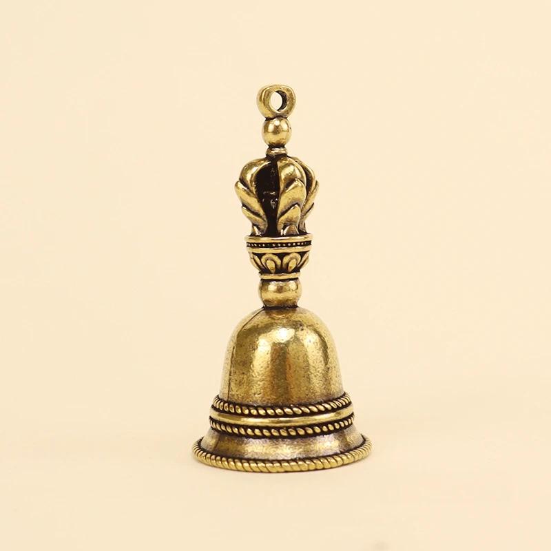 

1/2pc Brass Wind Bell Handicraft Die-casting Drop Hand Call Vintage Tibetan Bronze Bell Reception Service Meditation Pray Decor
