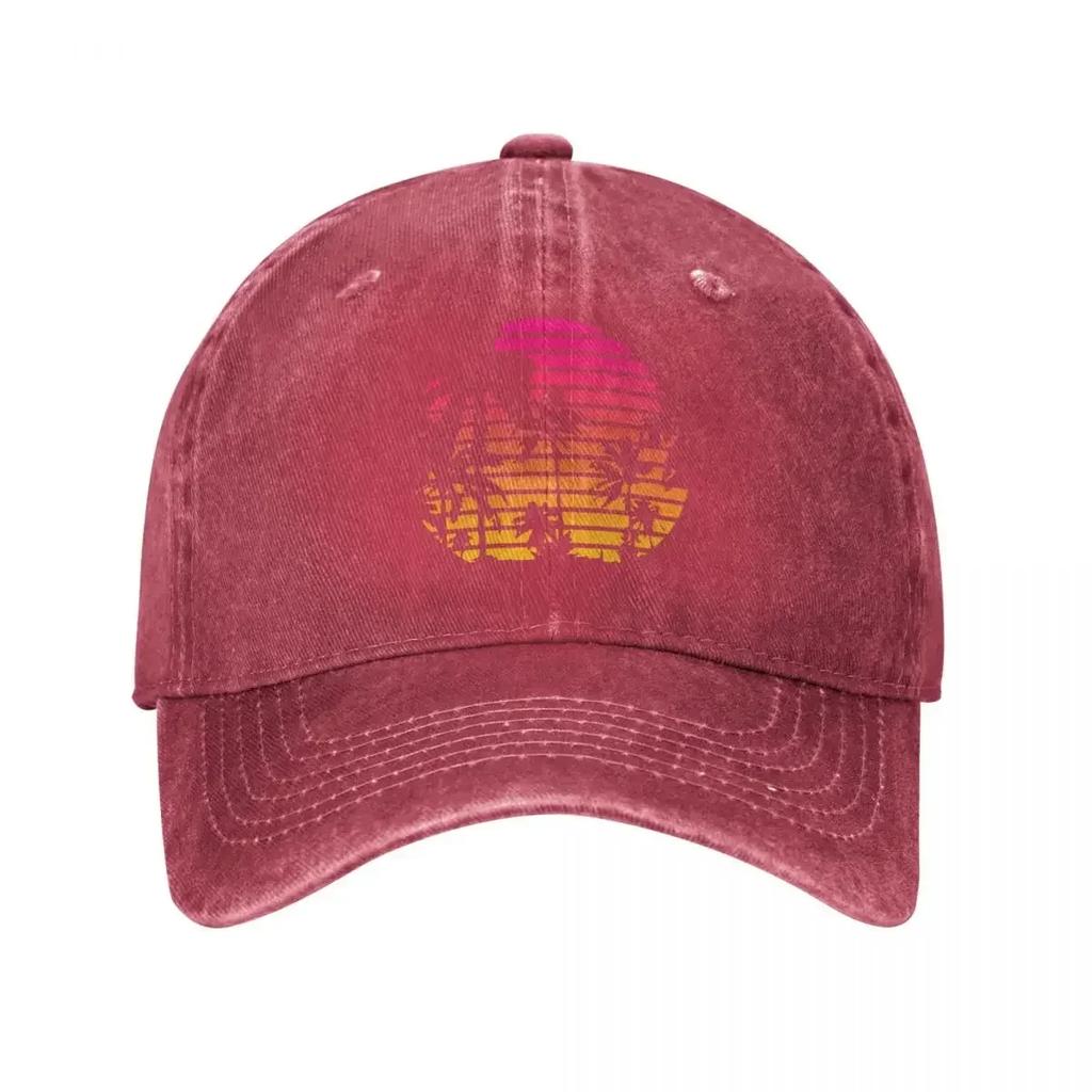 Tropical Sunset Unisex Style Baseball Caps 80s Punk Retro Vintage Novelty Streetwear Distressed Washed Hat Vintage Golf Headwear