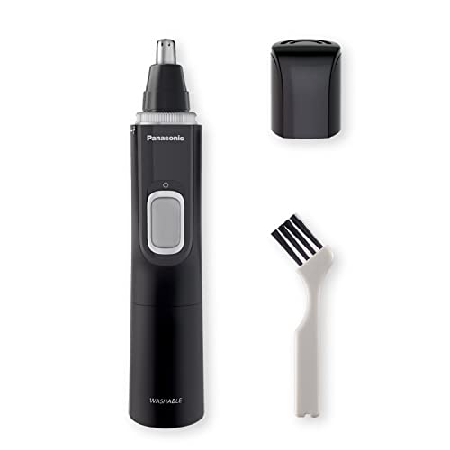 Panasonic Men's Ear and Nose Hair Trimmer with Vacuum Cleaning System, Wet/Dry, Hypoallergenic, High-Performance Dual-Edge Blade - ER-GN70-K, Black