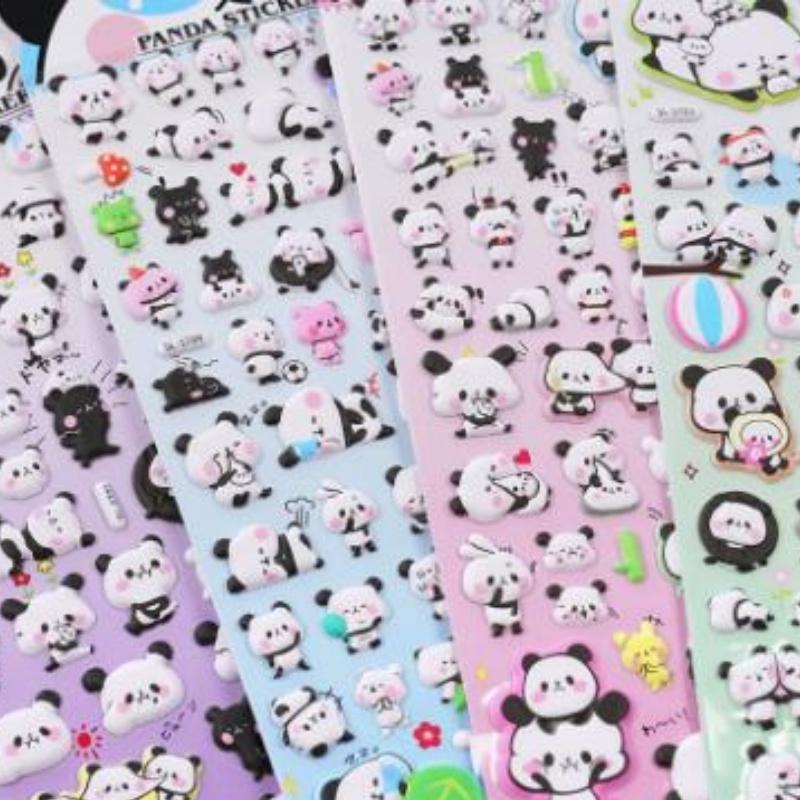 3D Cute Giant Panda 3D Animal Stickers, Children's Baby Puzzle Handmade Reward Stickers, DIY Phone Case Stickers