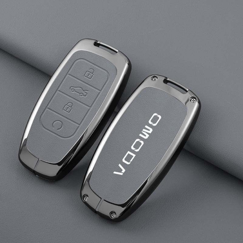Premium Metal Protective Key Shell with Lanyard for Chery OMODA 5 - Full Coverage Key Case