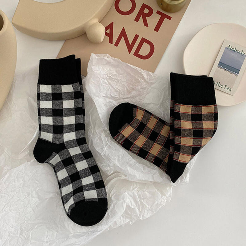 Swing Check Point Pattern Mid-Calf Women's Long Socks