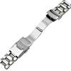 [Kai Tian] 20mm Metal Watch Band, Silver Gold Stainless Steel 3-Row Watch Band for Men and Women