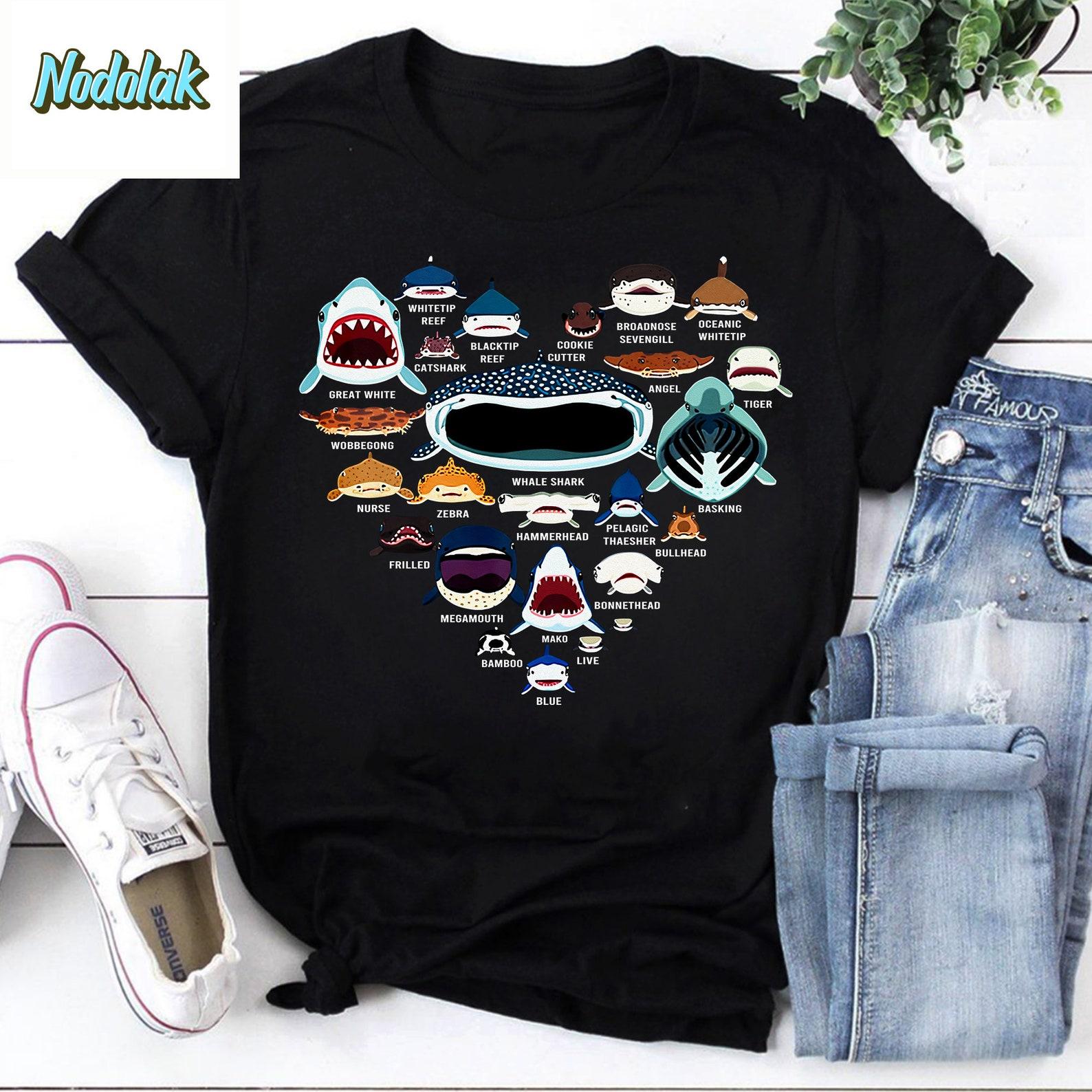 Love Shark Week Heart Love Bites Baby Mommy Shark Shark Vintage T-Shirt, Sharkaholic Shirt , For Shark Lover Shirt, Funny Shark Shirt M