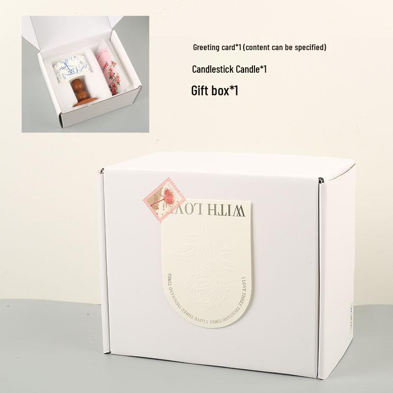 Camellia Scented Candle Gift Set - Long-lasting Fragrance with Blue and White Porcelain Packaging for Home or Bedroom