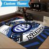 Custom Name Inter Milan Crest Rug Game Carpet, Floor Mat for Bedroom Living Room Entryway Rug, Home Decor Idea Gift for Christmas Birthday