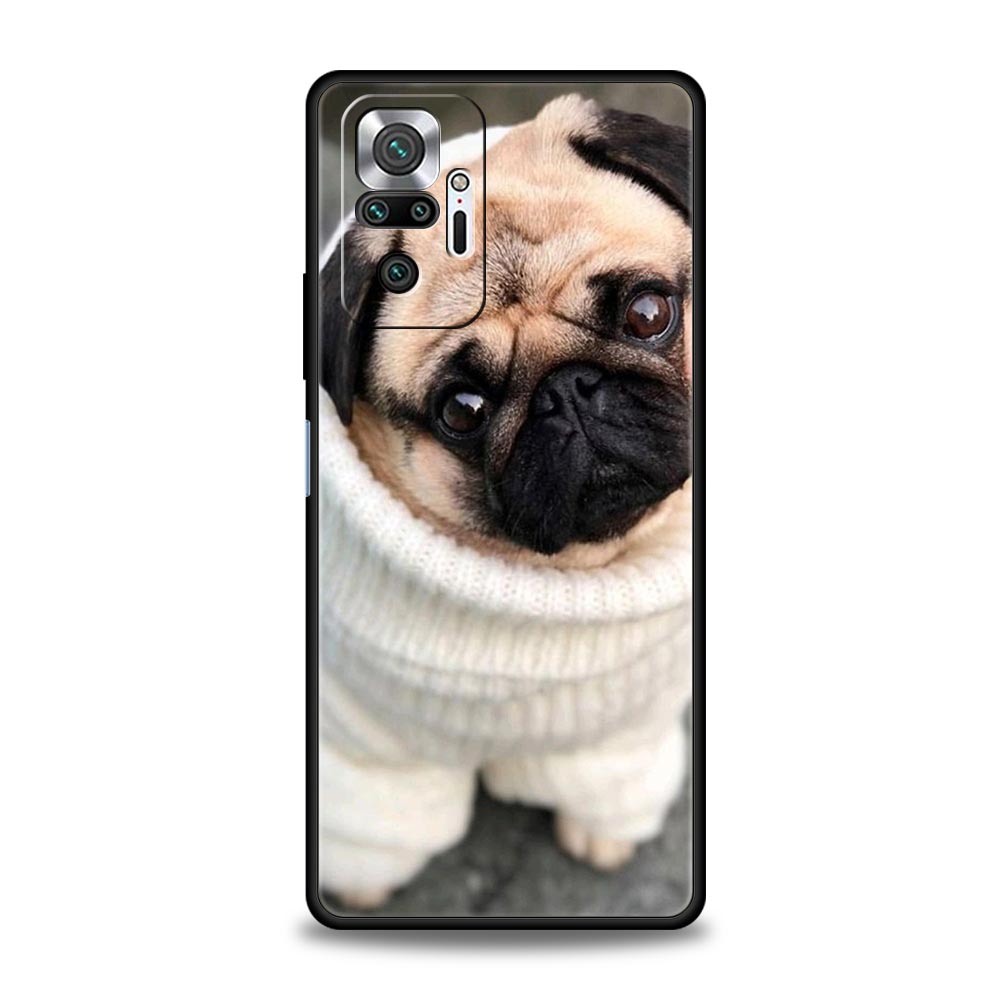 Phone Case For Xiaomi Redmi Note 14 13 12 5G 11 10 Pro Plus 4G 9S 9 14C 13C 12C 10C 9C 9A Soft TPU Cover Cute Pug Dog
