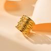 Multilayer Geometric Rings for Couples Vintage Creative Gold Color Ring Party Jewelry Gift Stainless Steel Personalized Design