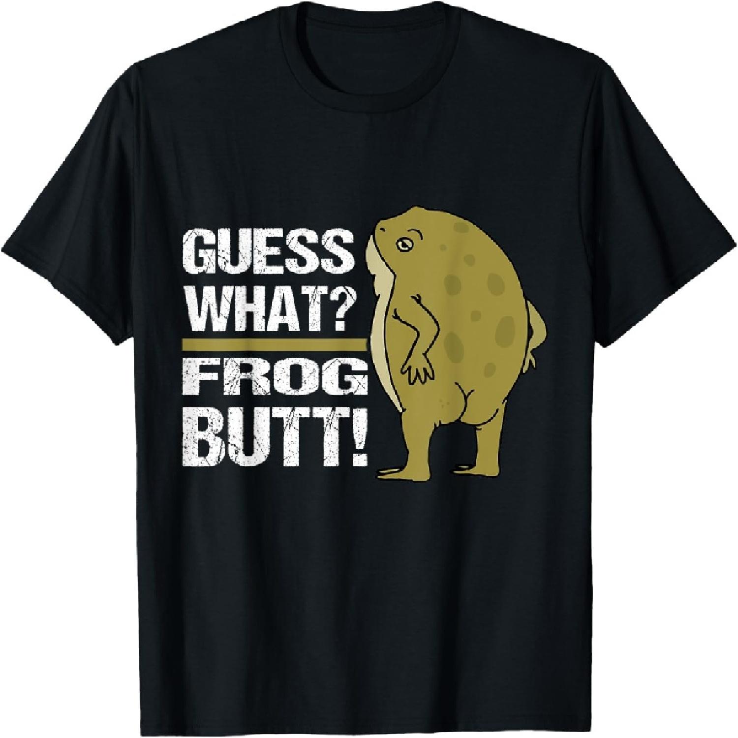 

Frog Art Funny Guess What_ Frog Butt! Frog Costume Adult T-Shirt XXXXXL чорний