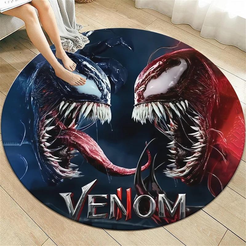 

Дисней Веном Фильм HD Принт Круглый Ковер Гостиная Диван Кресло Спальня Коврики Фланель Противоскользящий Страшный Домашний Декор Мат 40x40cm