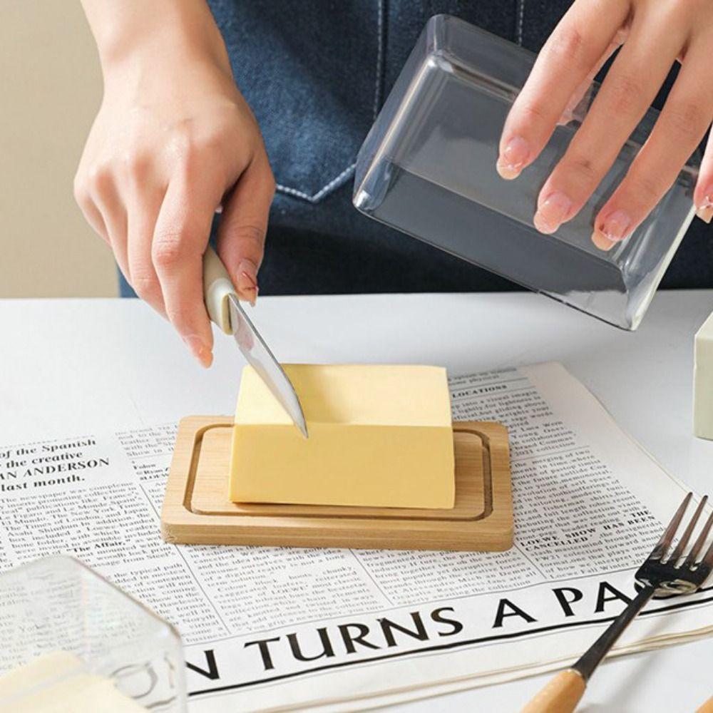 Bamboo Countertop Butter Dish Nordic Style Desset Box Kitchen Storage Box Butter Storage Box  Party