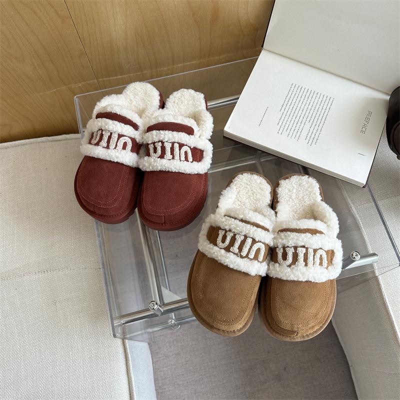 2025 new flat-bottomed bag head slippers Mao Mao women's shoes