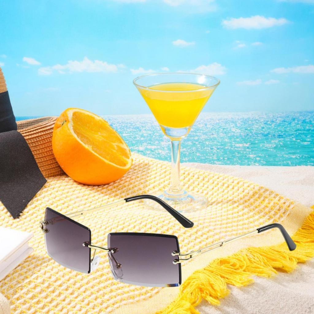 Rimless Sunglasses Comfortable Frameless Eyewear for Vacation Party Summer Beach