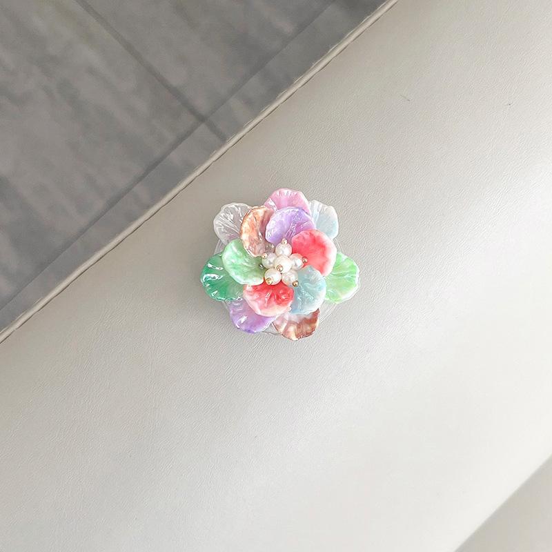 Three-Dimensional Flower Mobile Phone Airbag Bracket Xiaoqing Fresh Air Back Sticker Retractable Desktop Air Cushion Support Frame