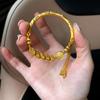 Shajin Five Emperors Coin Five Way God of Wealth Gold Plated Half Bracelet Hand Wided Rope New Chinese Retro Jewelry For Women's