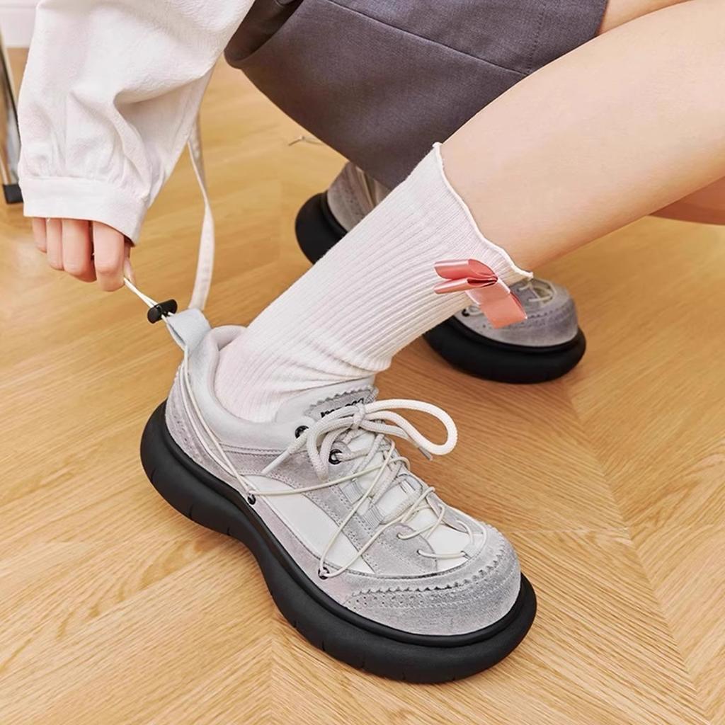 Ma Speedism 2025 autumn new fashion retro casual shoes round head versatile single shoes heightening platform shoes women
