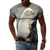 Letní móda Polar Bear Image Pánské ležérní tričko s 3D tiskem Hip-hop personalizované kulatý výstřih Top s krátkým rukávem